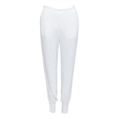 STELLA MCCARTNEY 2019 cream viscose blend minimal jogger pants IT36 XXS