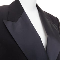 STELLA MCCARTNEY 2023 black wool satin double breasted tuxedo blazer IT38 XS