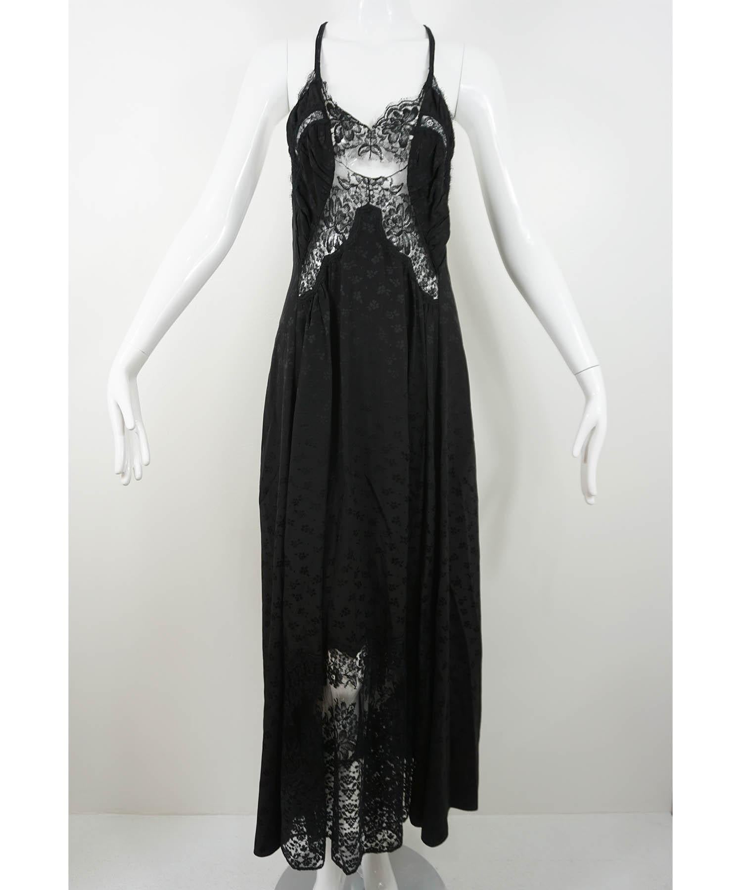 Stella McCartney 2pc Dress: Face Print Top & Black Lace Maxi Dress 42/6 For Sale 8