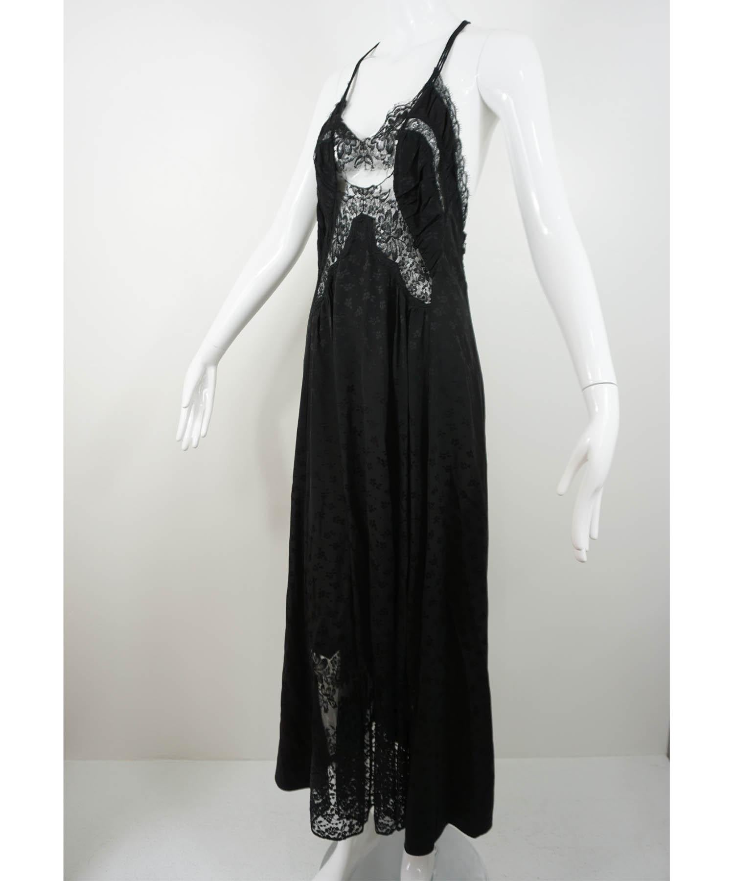 Stella McCartney 2pc Dress: Face Print Top & Black Lace Maxi Dress 42/6 For Sale 9
