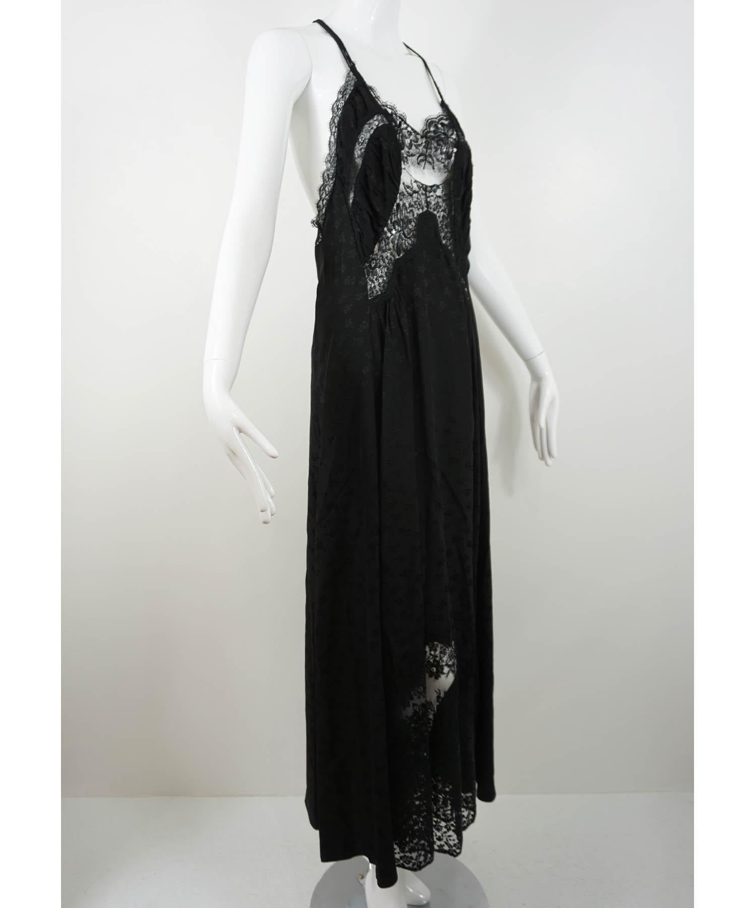 Stella McCartney 2pc Dress: Face Print Top & Black Lace Maxi Dress 42/6 For Sale 10
