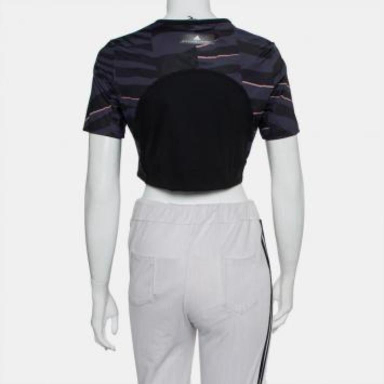 Stella McCartney Adidas Grey Train Crop Tee L For Sale 2