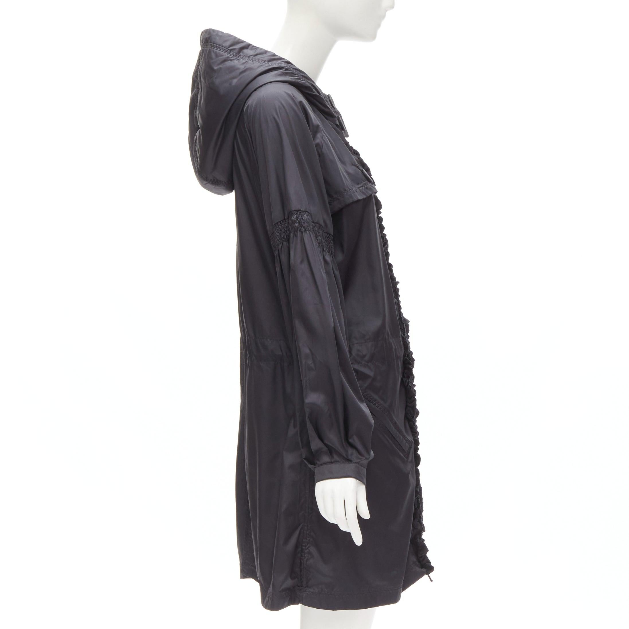 Women's STELLA MCCARTNEY ADIDAS pleated ruffle light nylon windbreaker anorak jacket S For Sale