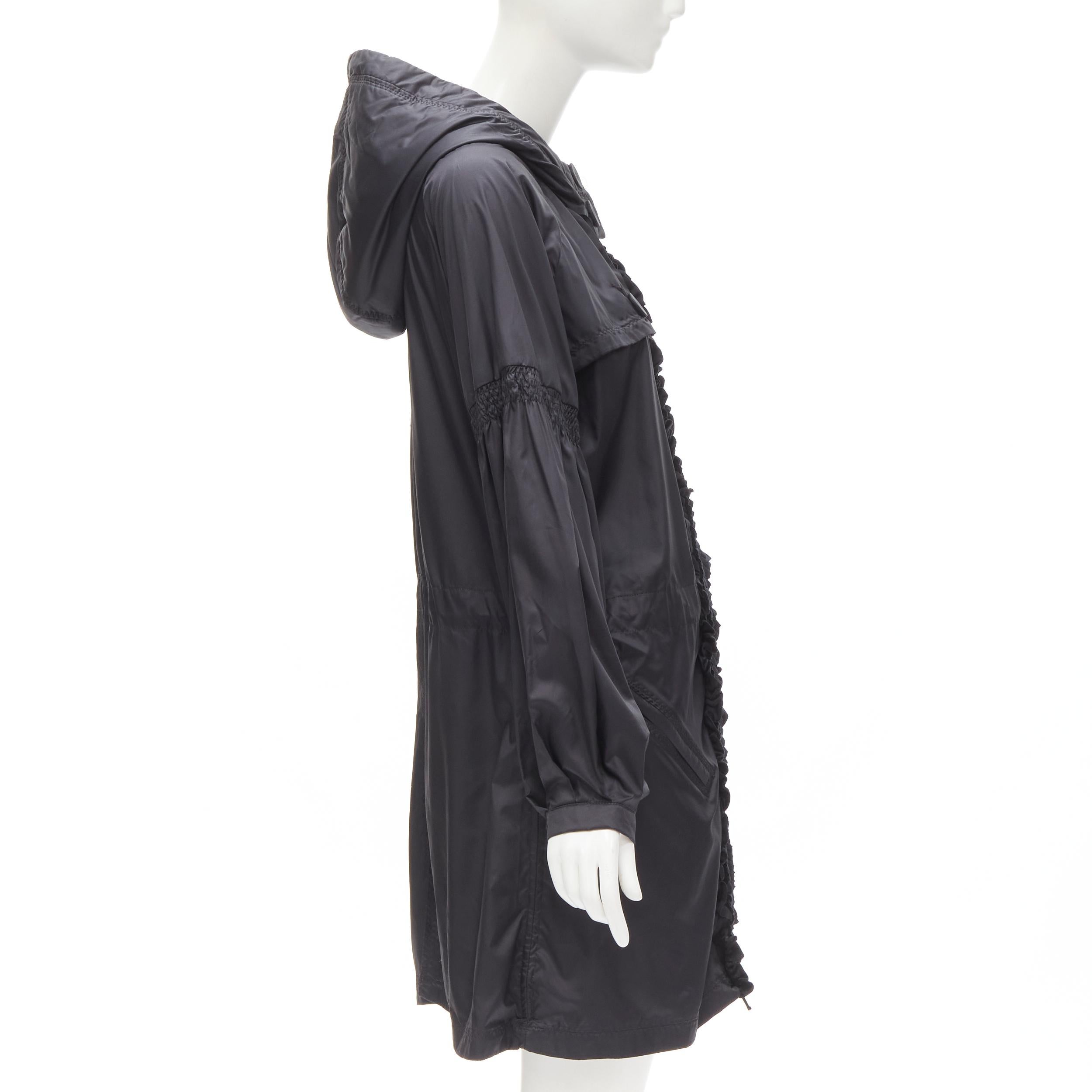 STELLA MCCARTNEY ADIDAS pleated ruffle light nylon windbreaker anorak jacket S 1