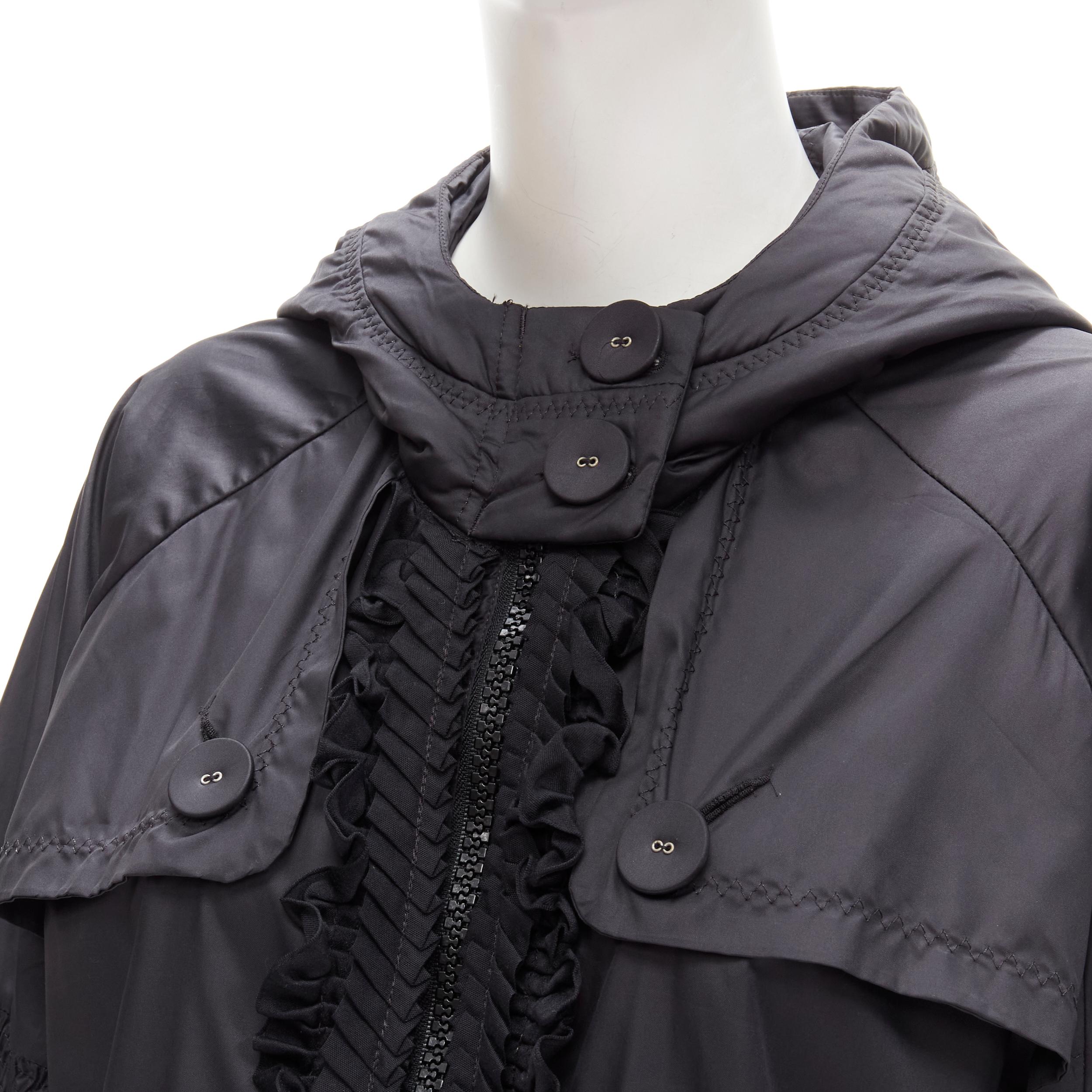 STELLA MCCARTNEY ADIDAS pleated ruffle light nylon windbreaker anorak jacket S 4