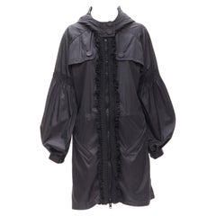 STELLA MCCARTNEY ADIDAS pleated ruffle light nylon windbreaker anorak jacket S