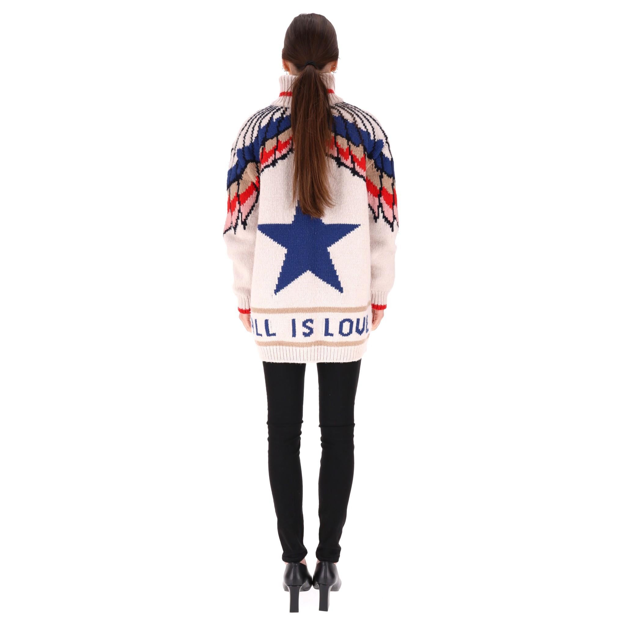 Cardigan en laine vierge intarsia 'All Is Love' de Stella McCartney Excellent état - En vente à London, GB
