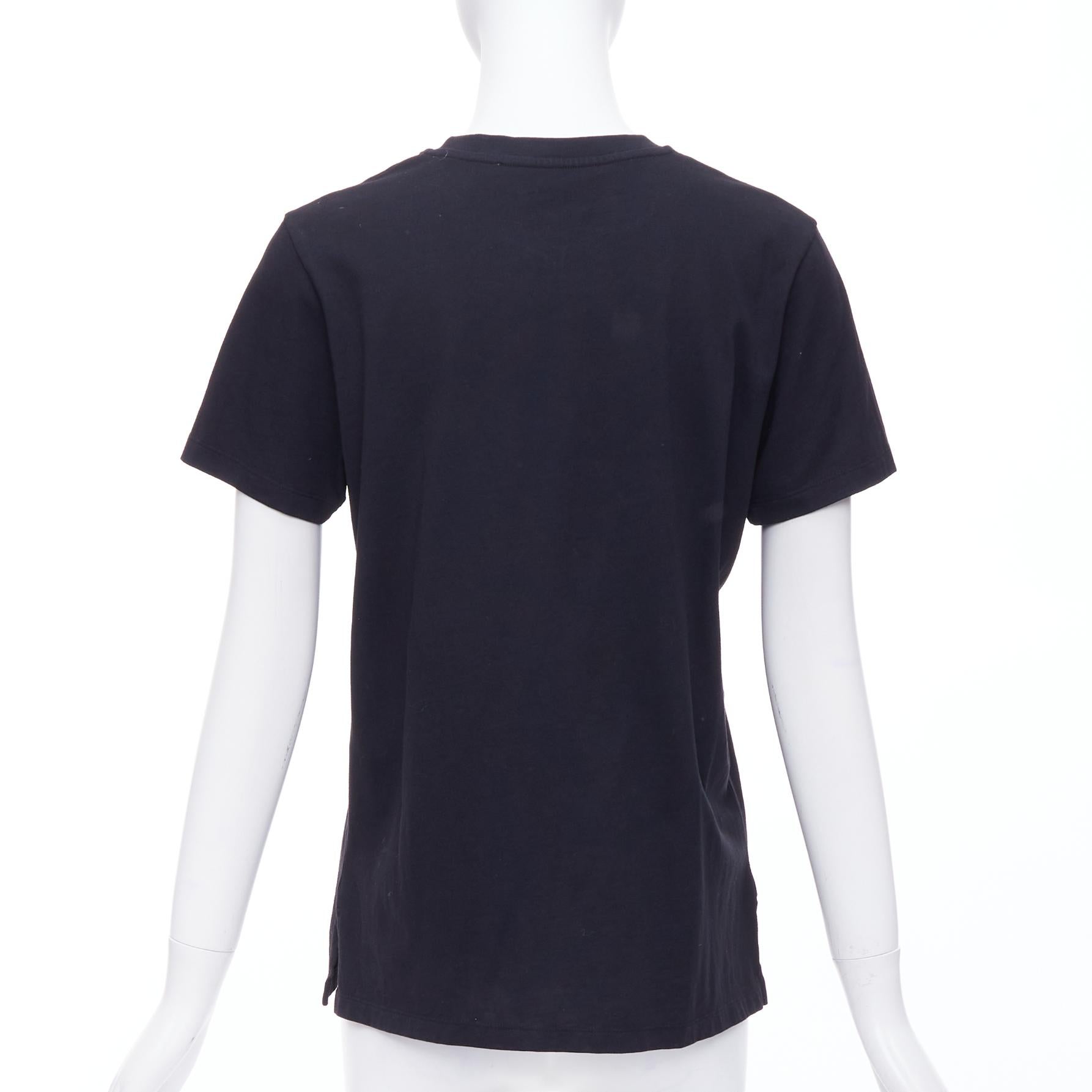 Women's STELLA MCCARTNEY All Is Love UFO black bias cut cotton tshirt IT38 XS For Sale