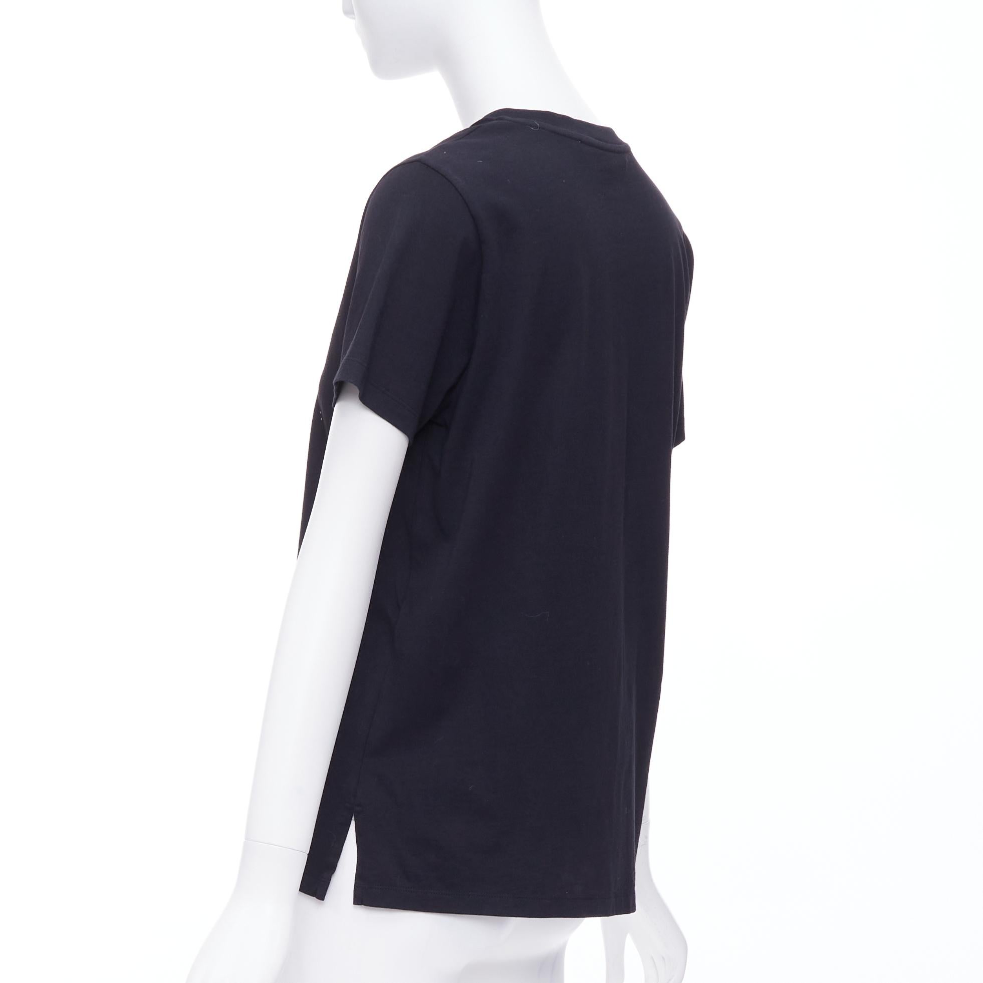 STELLA MCCARTNEY All Is Love UFO black bias cut cotton tshirt IT38 XS For Sale 1