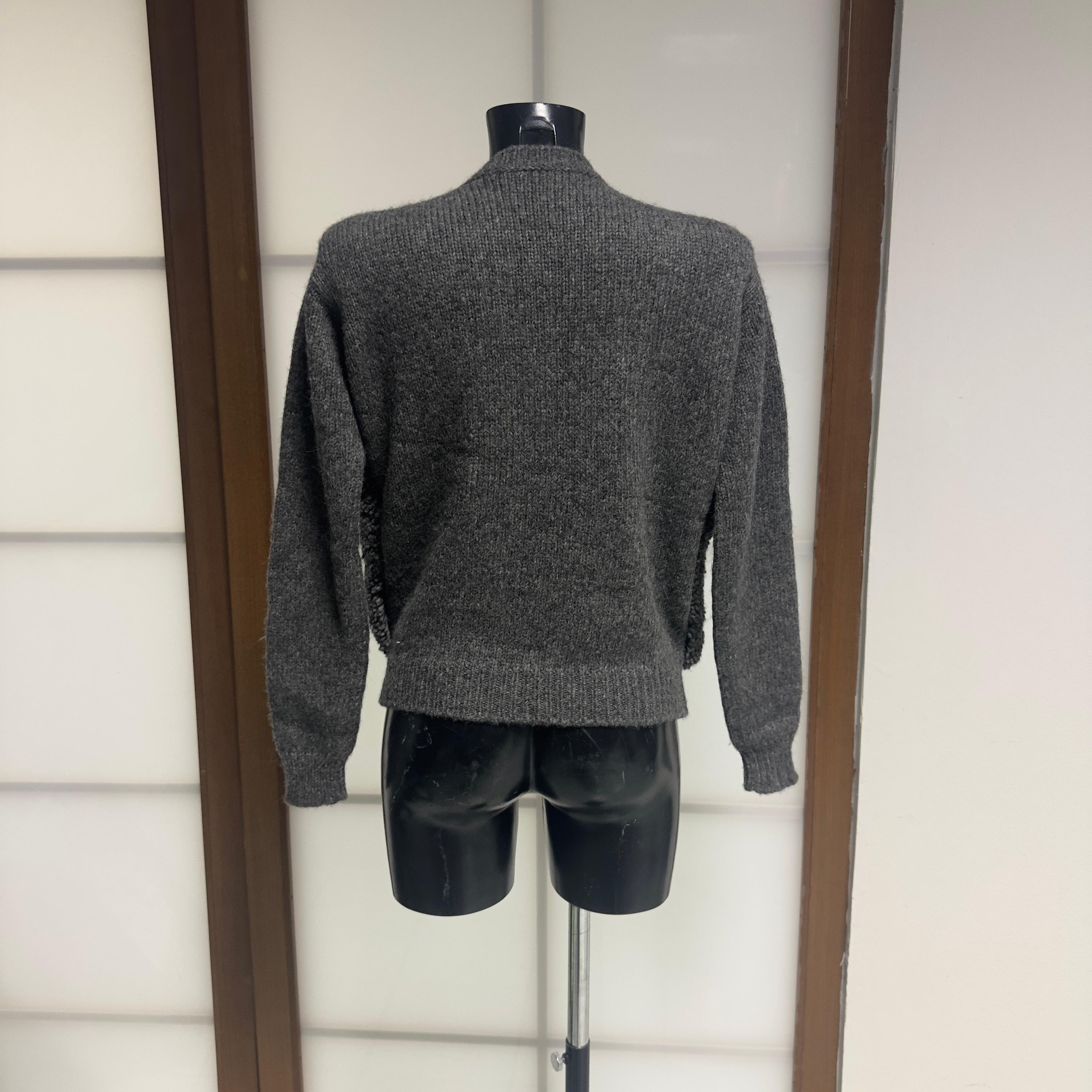 Black Stella McCartney - Pull en tricot structuré en alpaga et laine vierge en vente