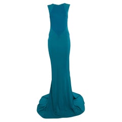 Stella McCartney Aqua Blue Jersey Sleeveless Maxi Dress S