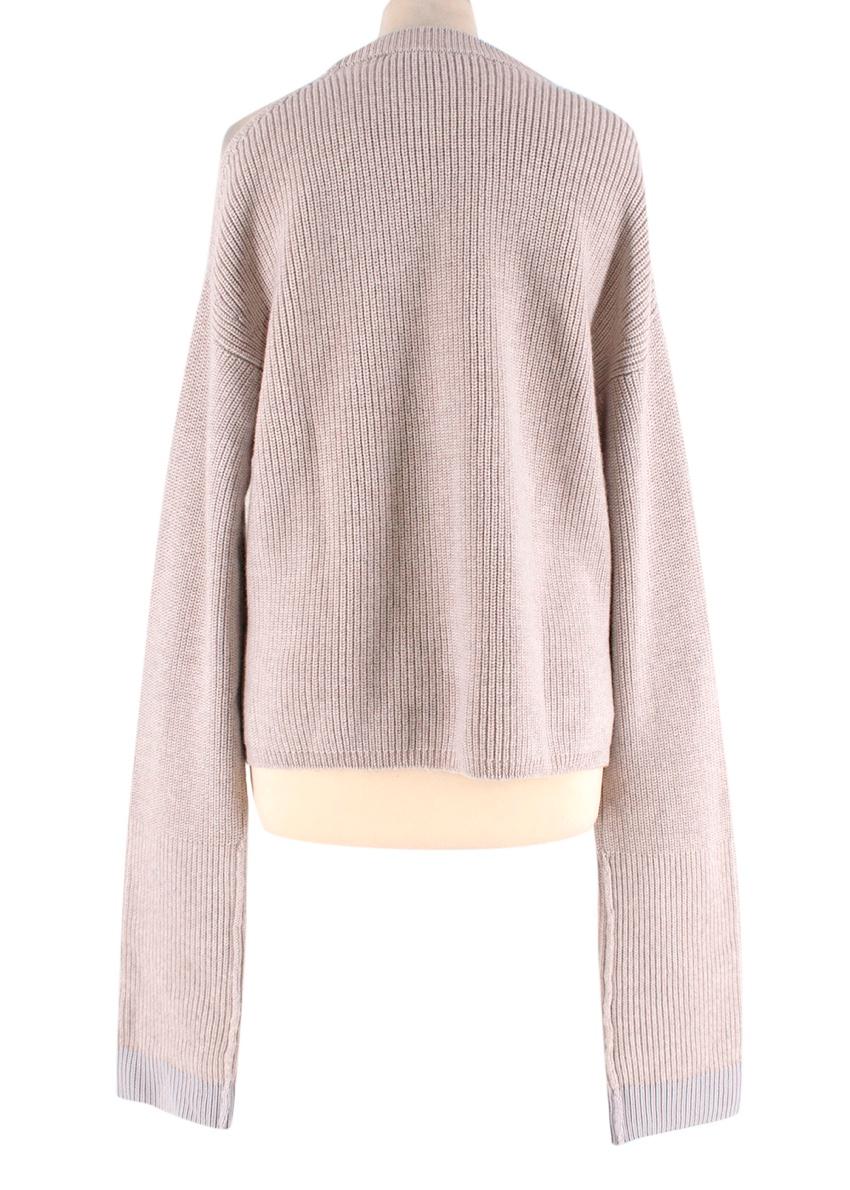 Stella McCartney Beige Cable Knit Oversize Jumper In Excellent Condition For Sale In London, GB
