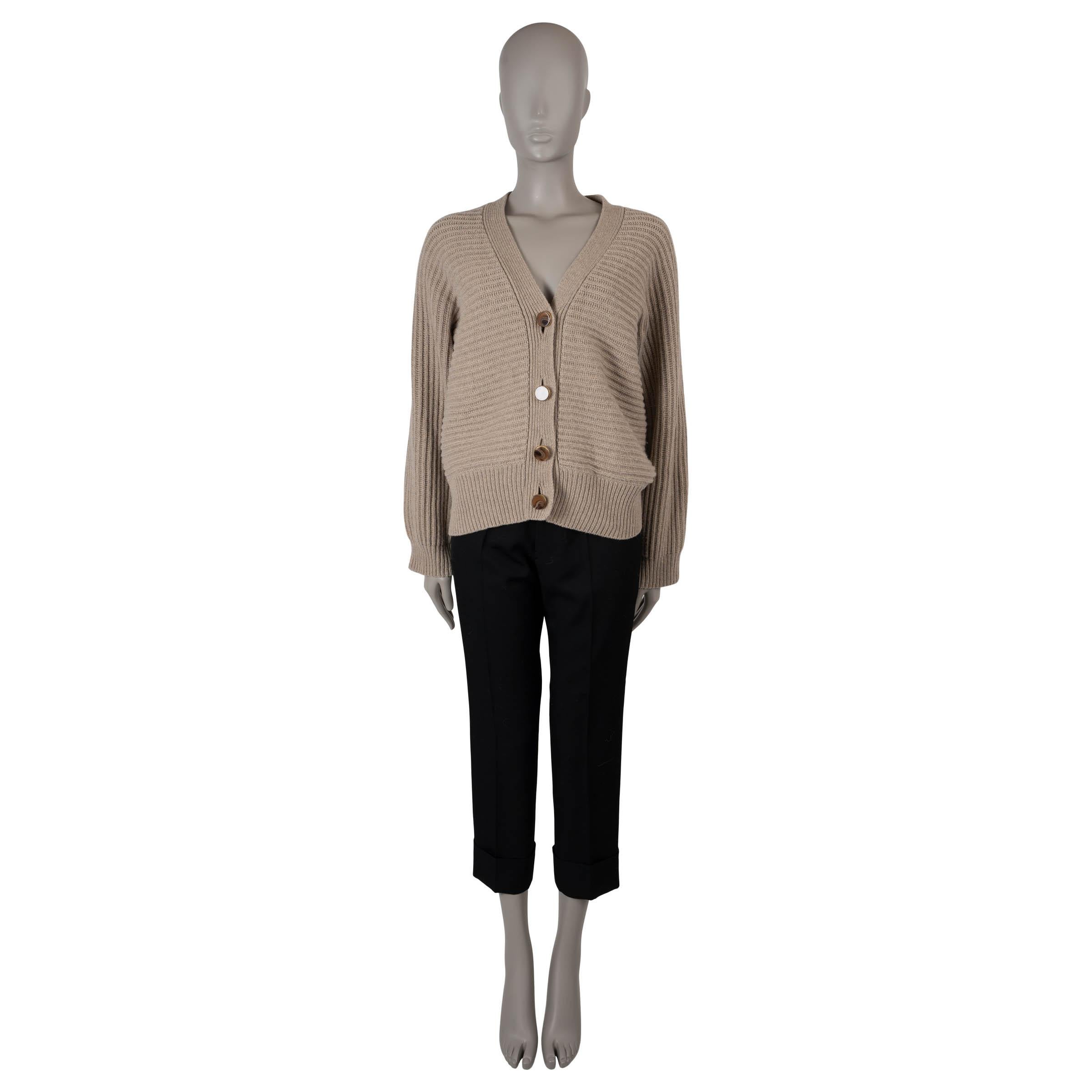 Women's STELLA MCCARTNEY beige cashmere 2021 CHUNKY RIB-KNIT Sweater 42 M For Sale