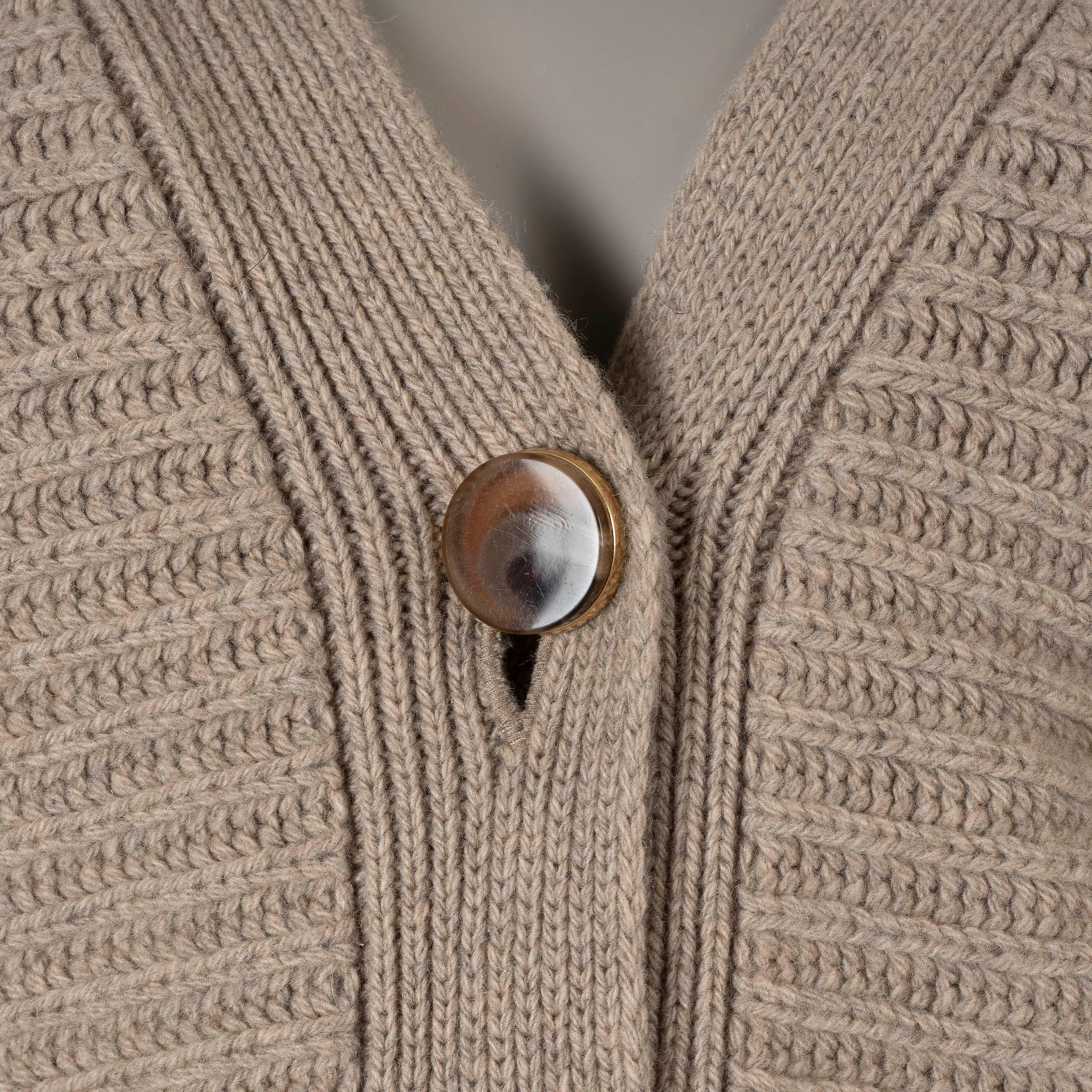 STELLA MCCARTNEY beige cashmere 2021 CHUNKY RIB-KNIT Sweater 42 M For Sale 1