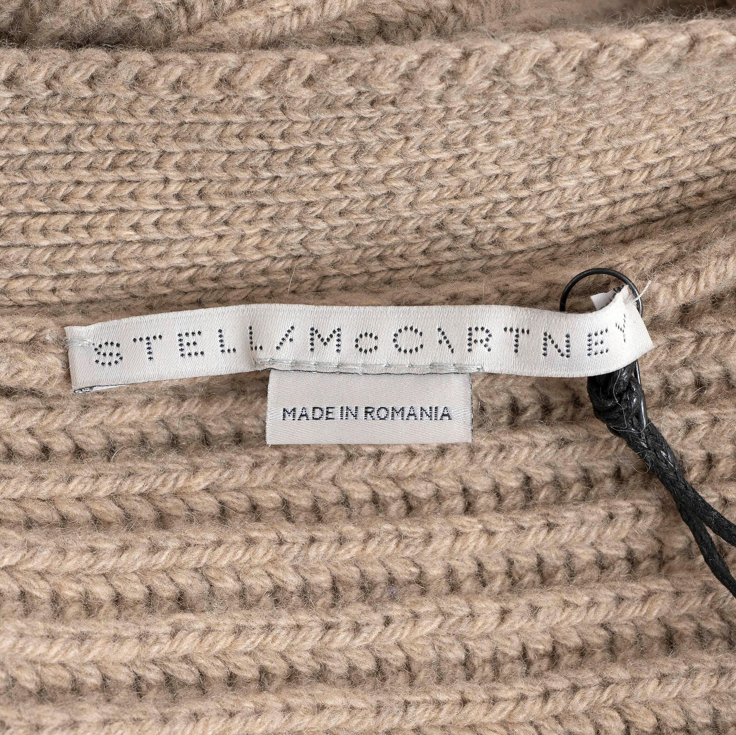 STELLA MCCARTNEY beige cashmere 2021 CHUNKY RIB-KNIT Sweater 42 M For Sale 2