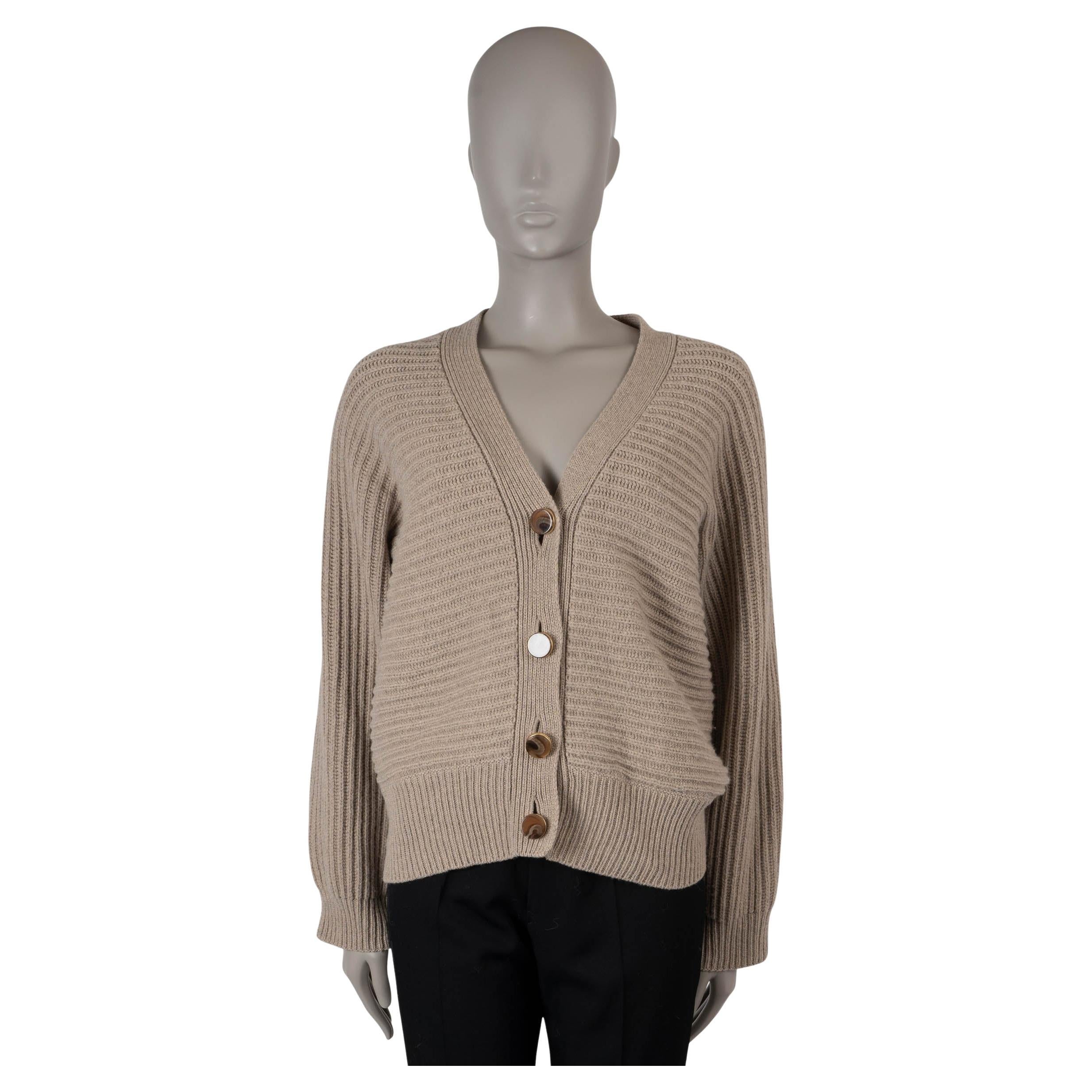 STELLA MCCARTNEY beige cashmere 2021 CHUNKY RIB-KNIT Sweater 42 M For Sale