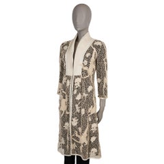 Stella McCartney, giacca in cotone beige 2002 MONKEY EMBROIDERED KIMONO Coat  42 M