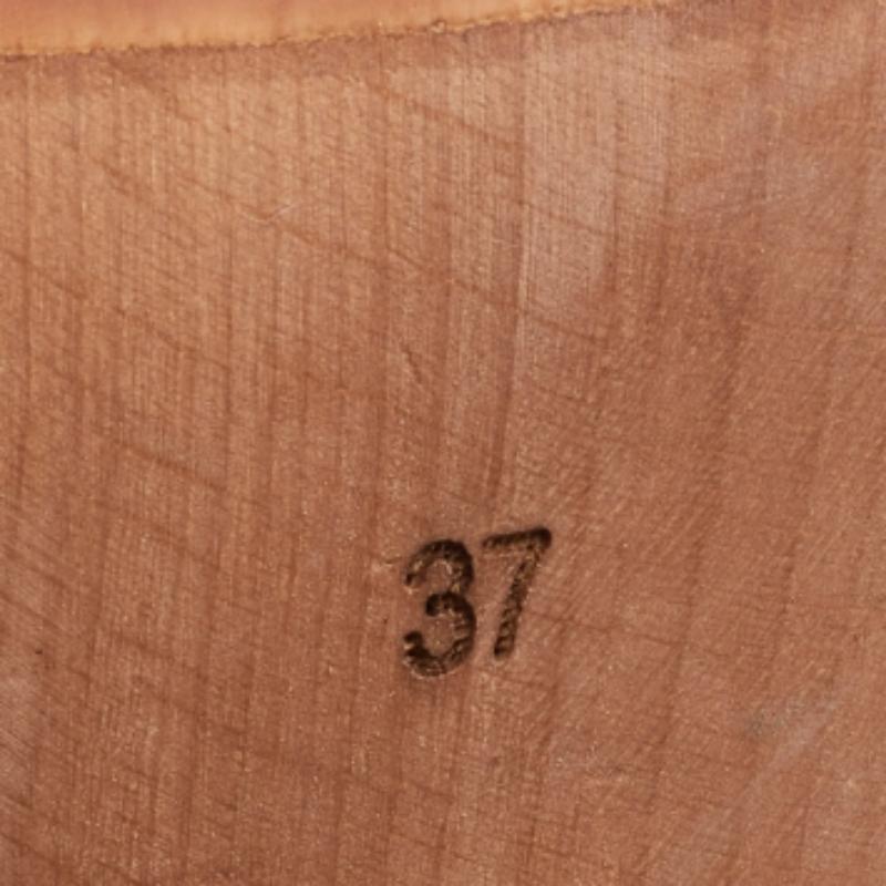 Stella McCartney Sandales à plateforme en bois et tissu beige taille 37 en vente 3