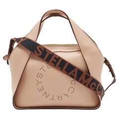 Stella McCartney Beige Faux Leather Stella Logo Crossbody Bag