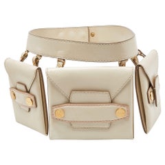 Stella McCartney Beige Faux Leather Utility Belt Bag
