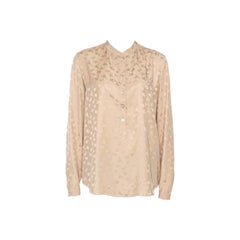 Stella McCartney Beige Jacquard Button Front Mandarin Collar Shirt S