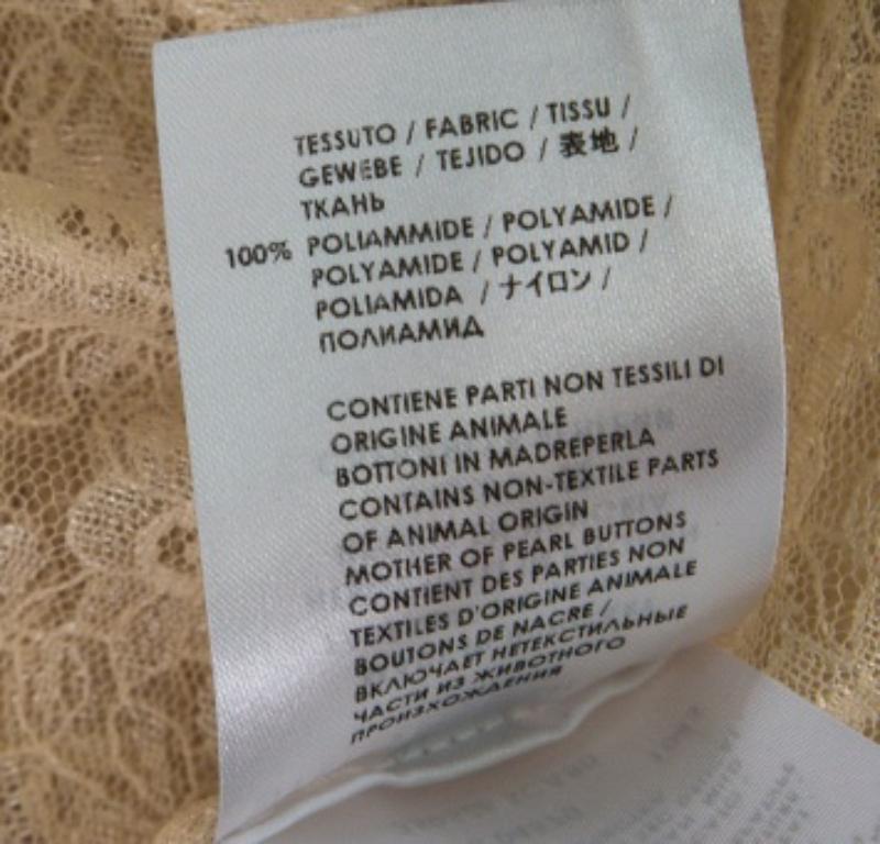 Top Stella McCartney beige jaspe bouton de rose en dentelle transparente M en vente 2