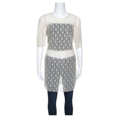 Stella McCartney Beige Jasper Rosebud Sheer Lace Top M