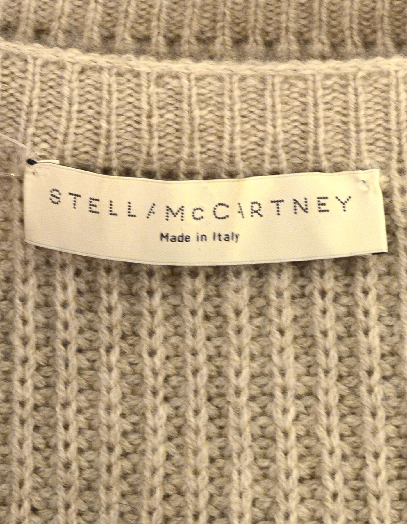 Stella McCartney Beige Knit Cashmere Cardigan Sweater sz IT38  In Excellent Condition In New York, NY