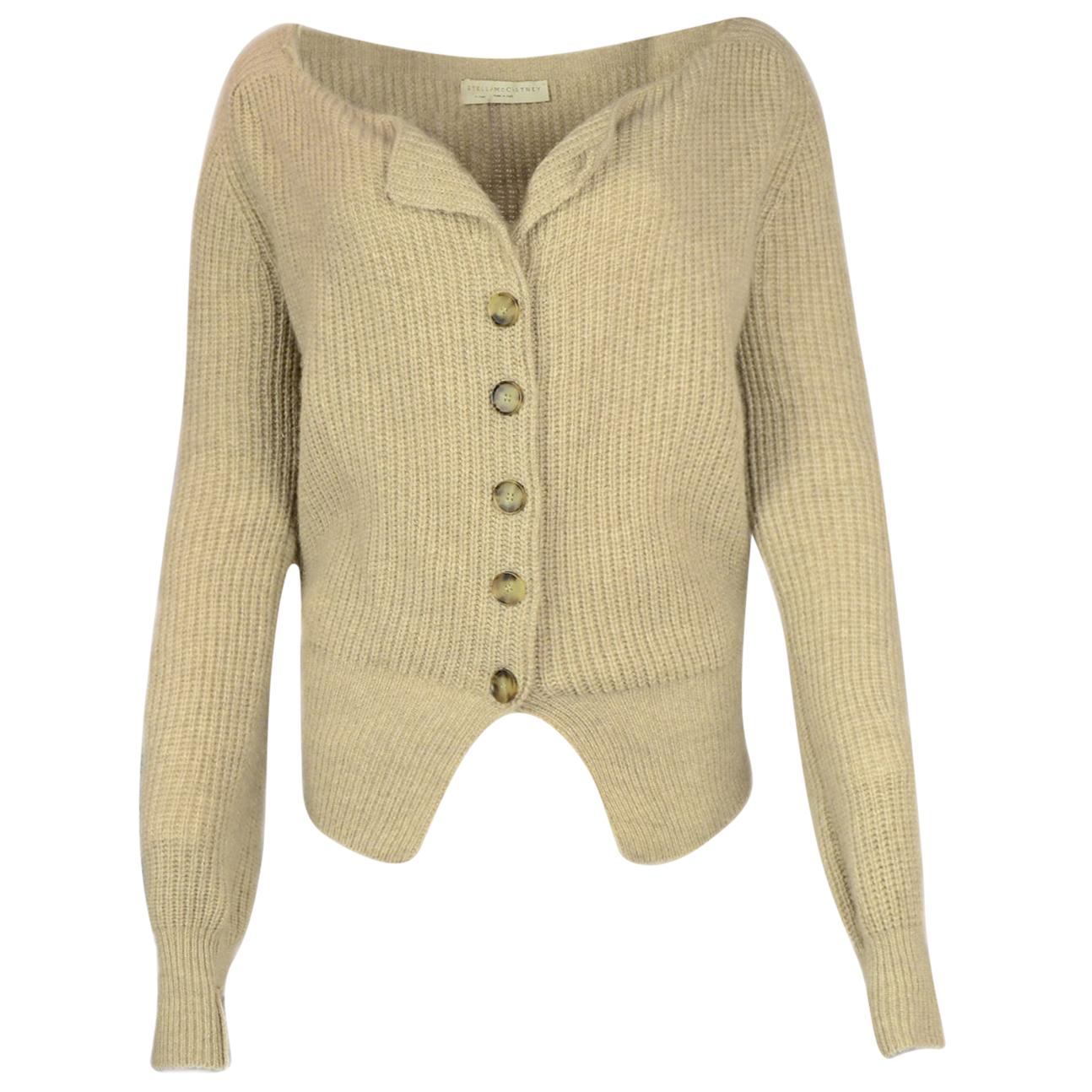 Stella McCartney Beige Knit Cashmere Cardigan Sweater sz IT38 