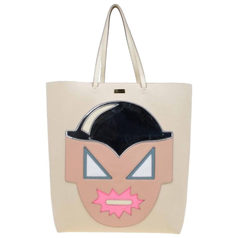 Stella McCartney Beige Leather Superhero Structured Tote