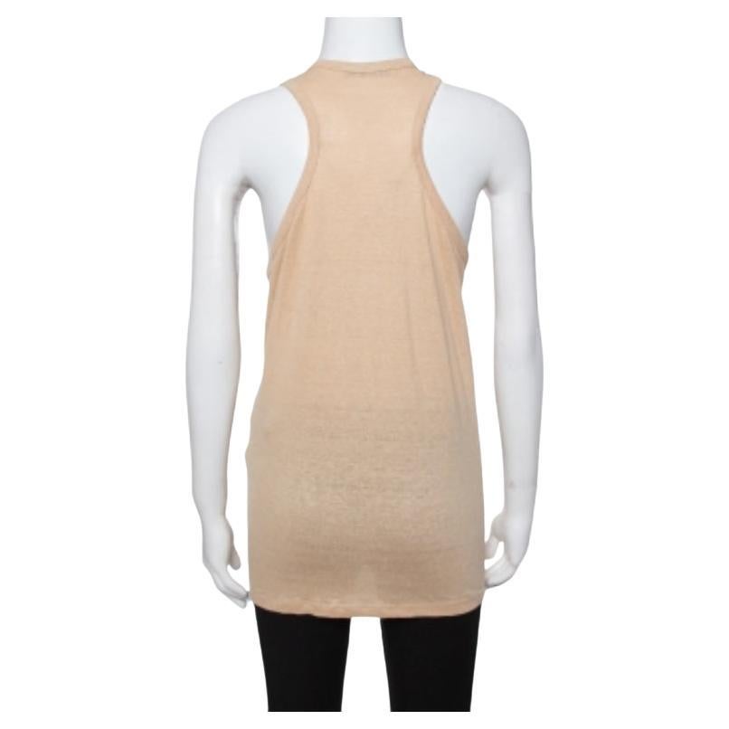 This tank top from Stella McCartney is a perfect blend of comfort and style! The beige creation is made of quality fabrics and features a zip detail to the front and a racerback style. Pair it with denim and ballet flats for a sunny day out.