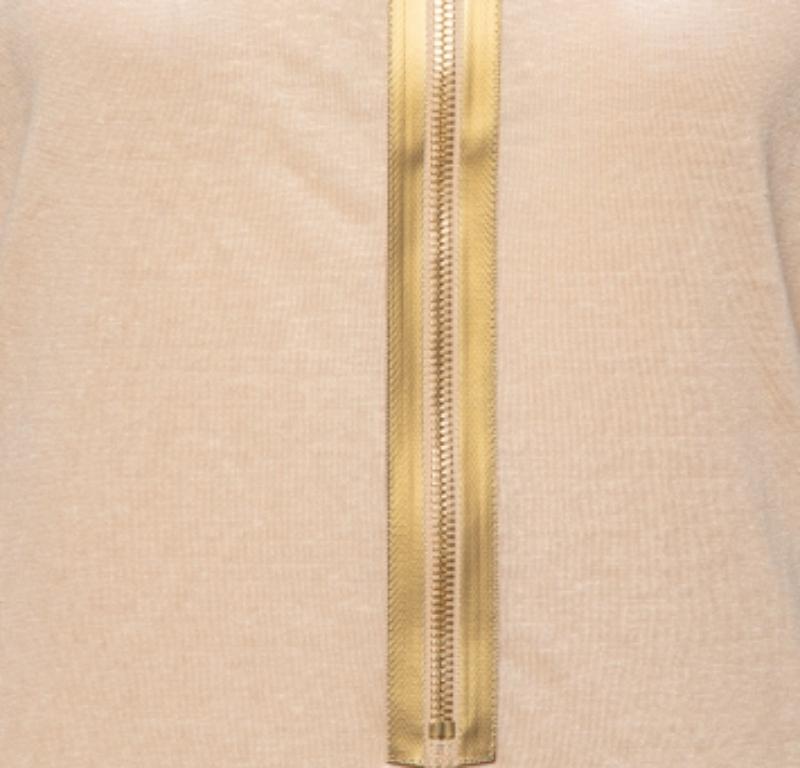 Women's Stella McCartney Beige Linen & Cotton Zip Front Tank Top L For Sale