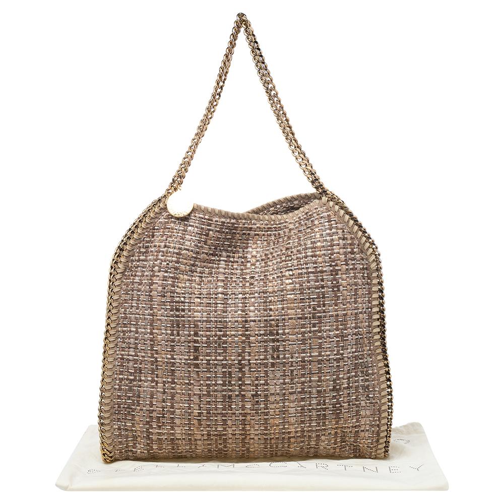 Stella McCartney Beige Metallic Boucle Tweed Falabella Small Tote 6