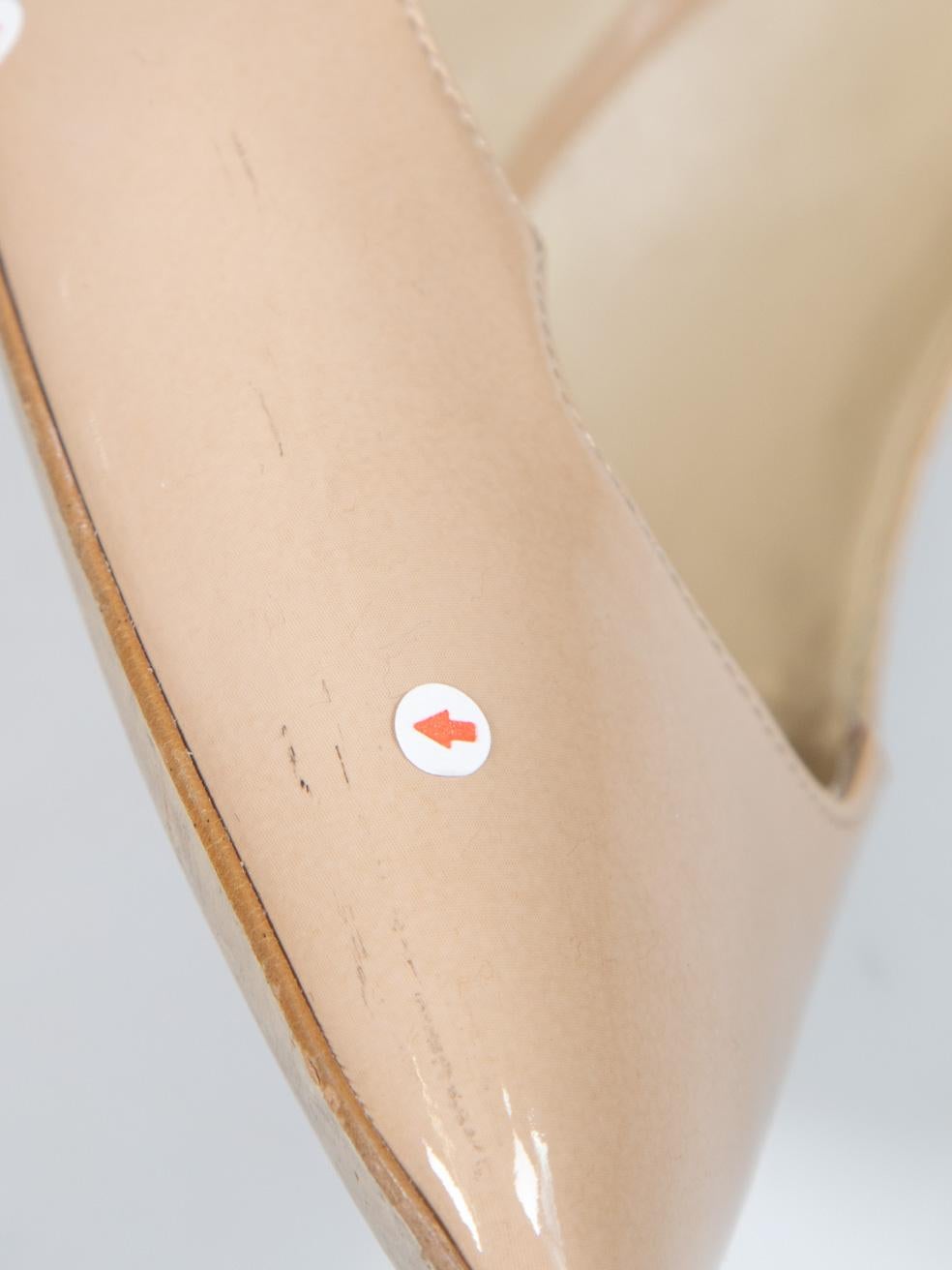 Stella McCartney Beige Patent Cut Out Trim Pumps Size IT 38 For Sale 4
