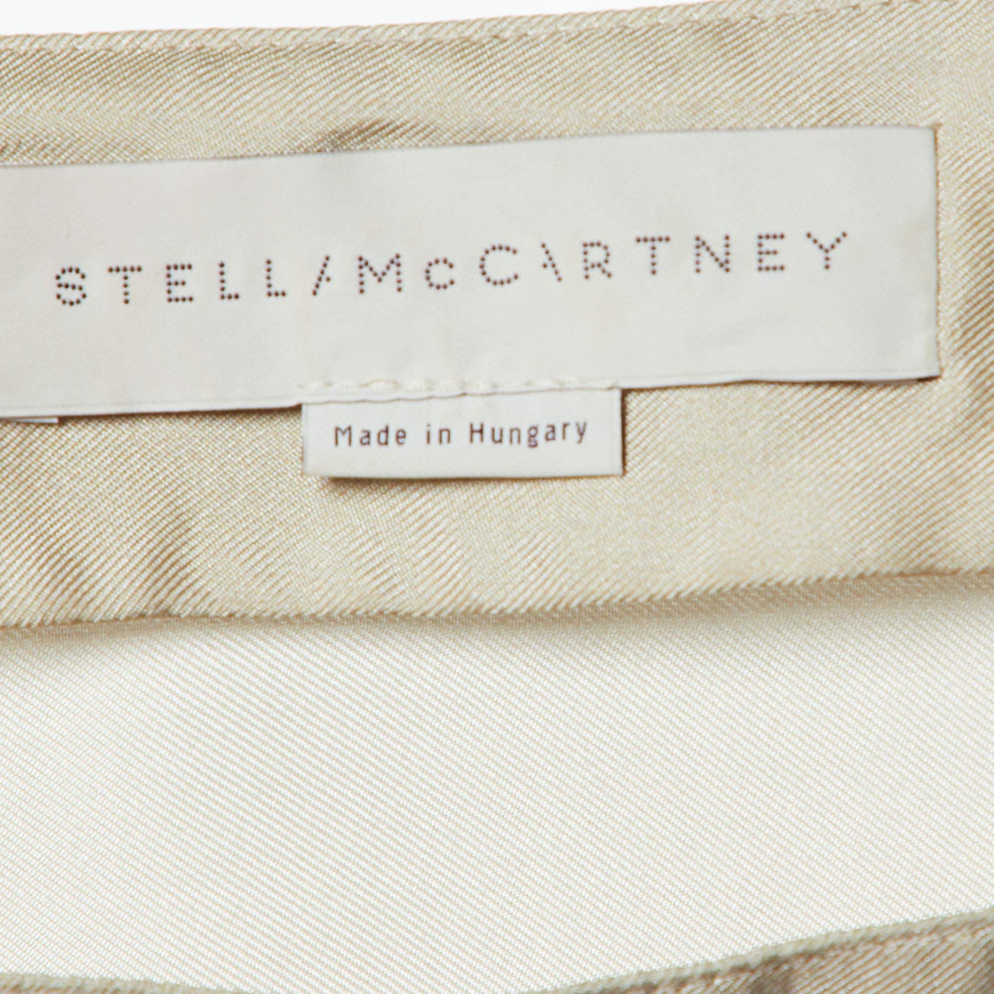 Stella McCartney - Top in seta stampata beige S In condizioni buone in vendita a Dubai, Al Qouz 2