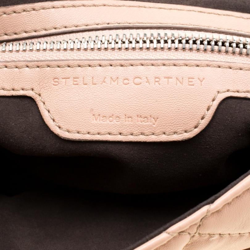 Stella McCartney Beige Quilted Faux Leather Medium Beckett Chain Shoulder Bag 1