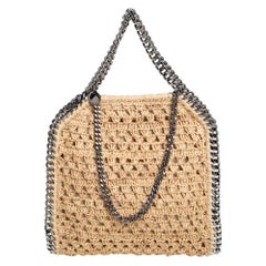 Stella Mccartney Beige Raffia Mini Falabella Tote