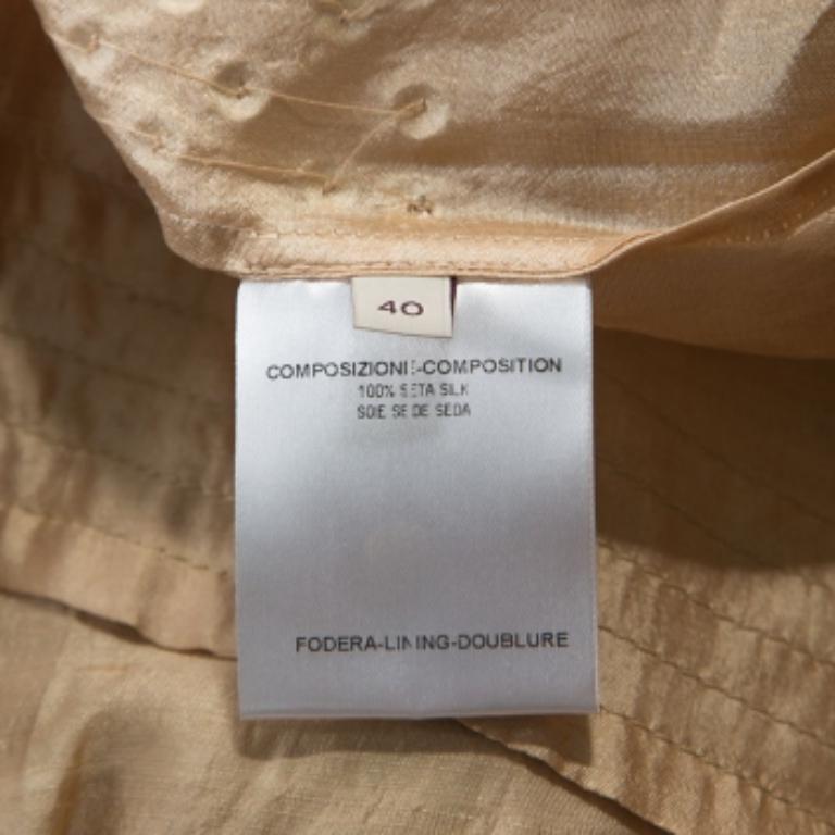 Stella McCartney - Camicetta con maniche a palloncino in seta beige con dettaglio di paillettes S in vendita 2