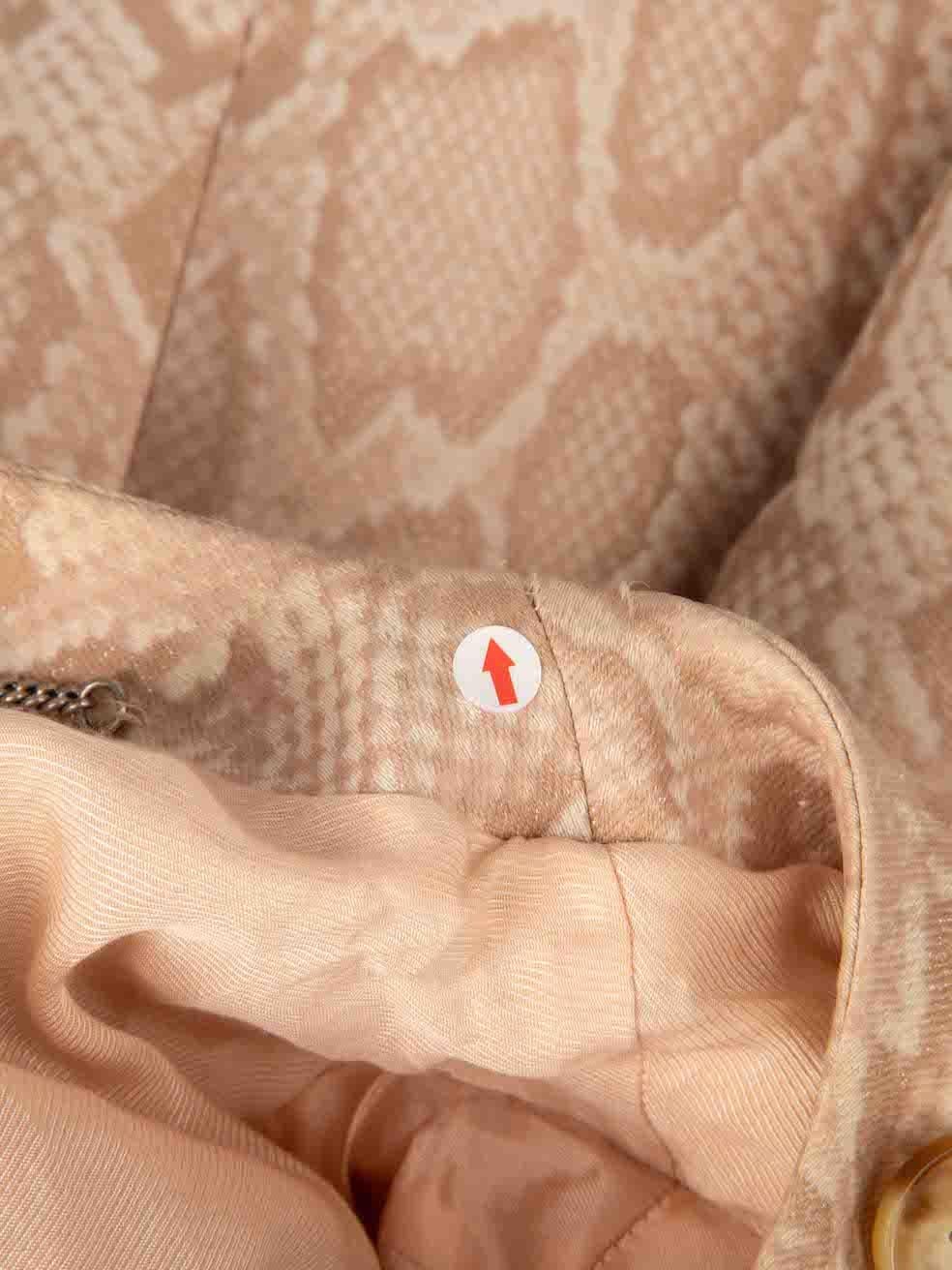 Stella McCartney - Manteau beige à motif peau de serpent, taille XS Pour femmes en vente