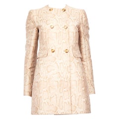 Stella McCartney, cappotto beige con motivo a pelle di serpente, taglia XS