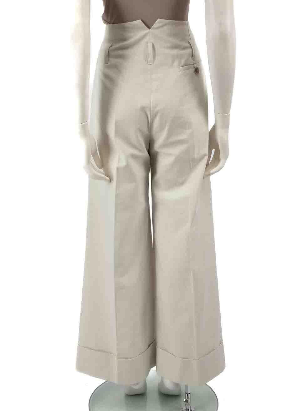 Stella McCartney Beige Wide Fit Trousers Size S In Good Condition For Sale In London, GB