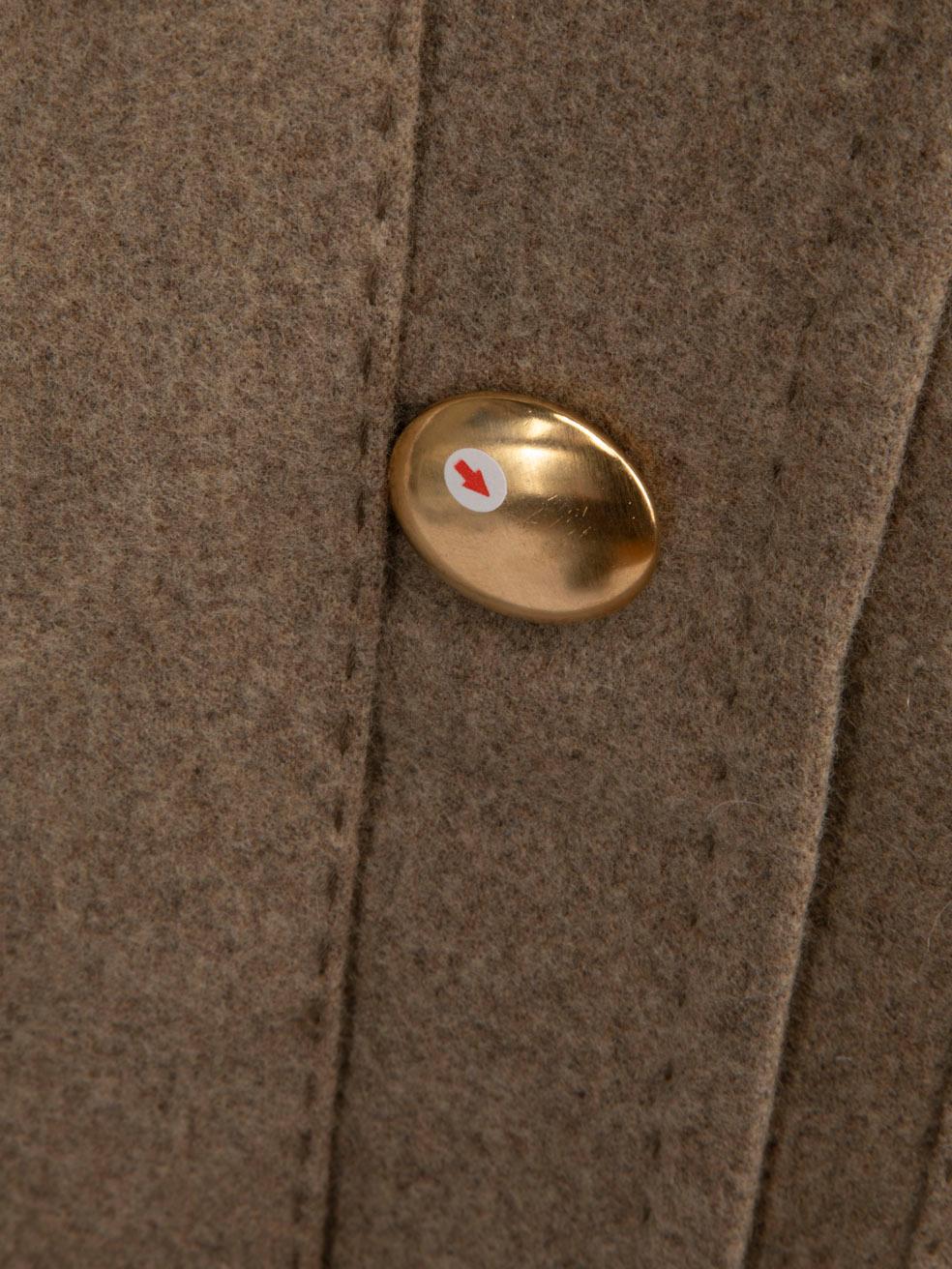 Stella McCartney, cappotto in lana beige con colletto largo e bottoni, taglia S in vendita 1