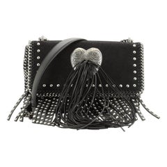 Stella McCartney Biker Falabella Flap Crossbody Bag Embellished Shaggy Deer Smal