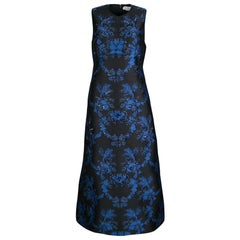 Stella McCartney Black and Blue Embellished Floral Jacquard Angelica Gown M