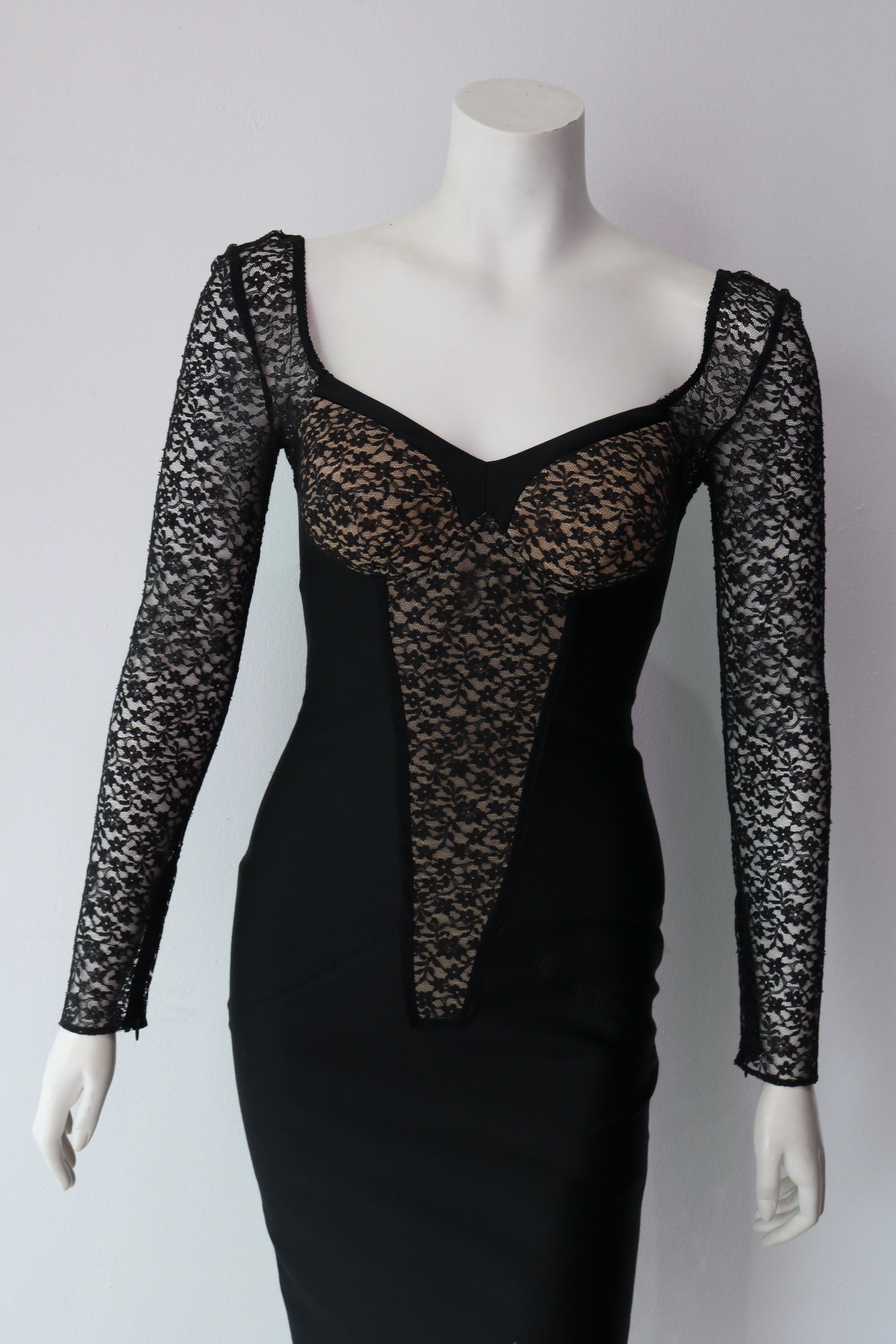 Stella McCartney Black and Lace Corset Dress  In New Condition In Thousand Oaks, CA