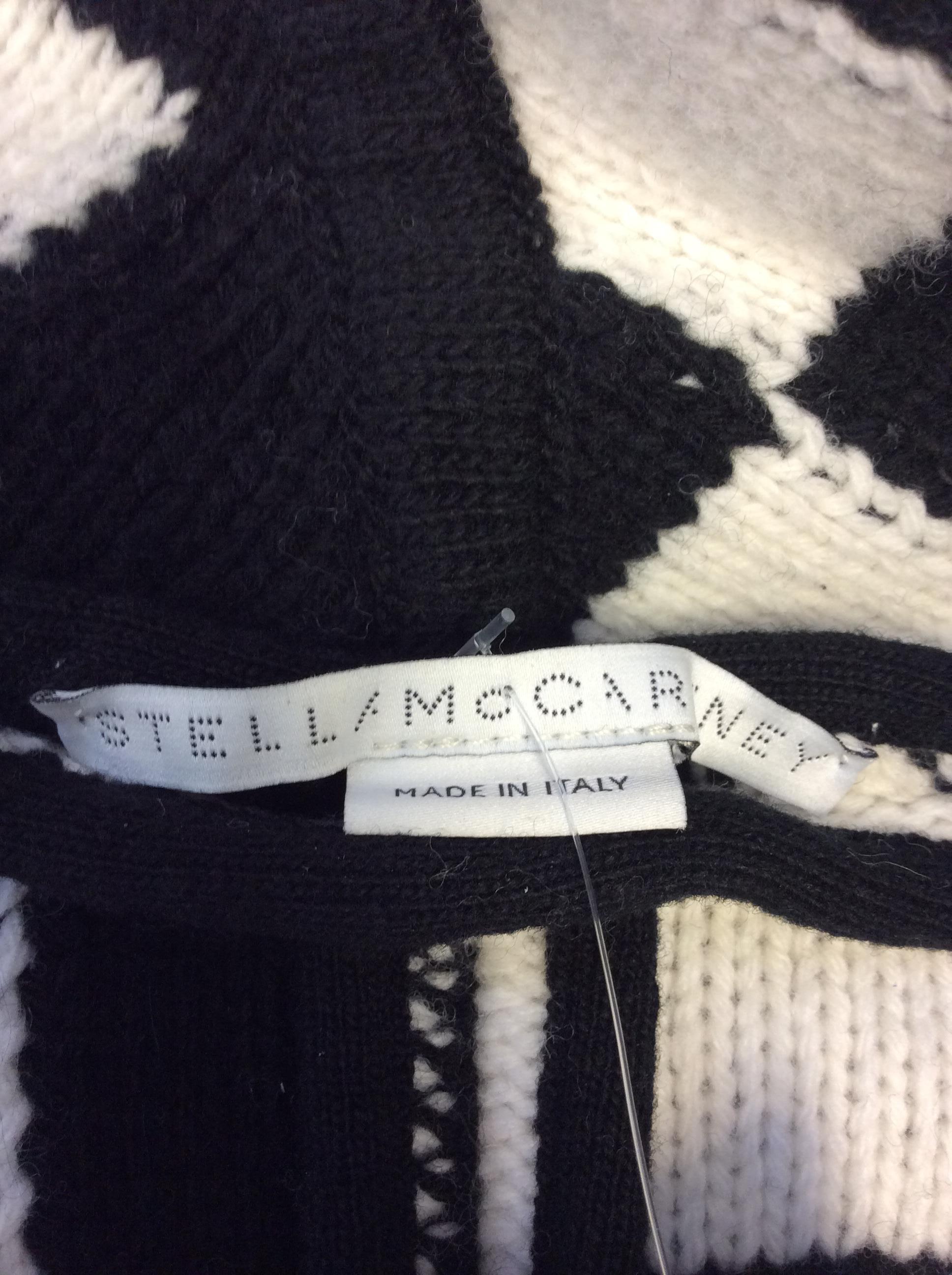 Stella McCartney Black and White Wool Cardigan For Sale 2