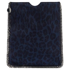 Stella McCartney Black/Blue Leopard Print Faux Suede Falabella iPad Case