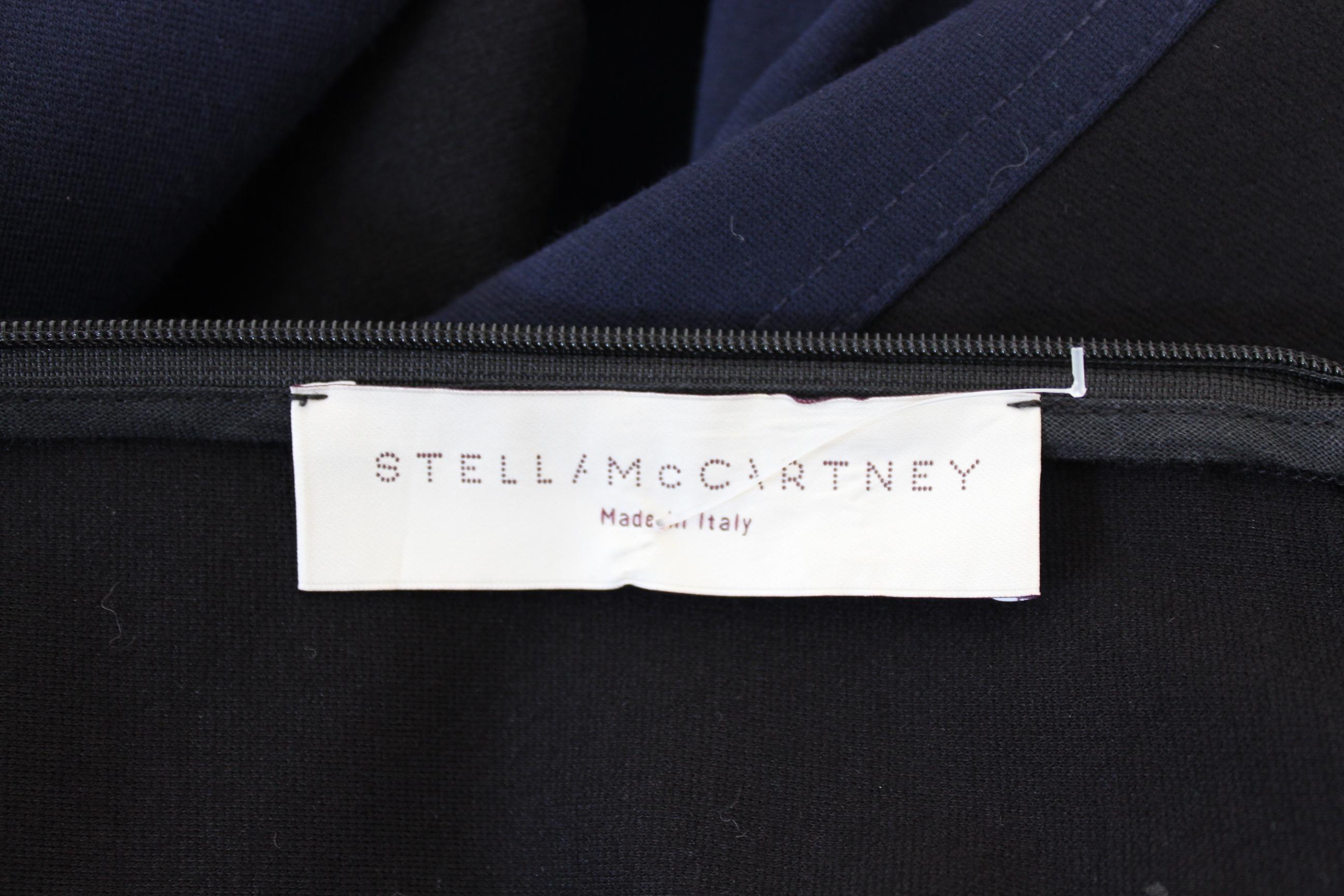 Stella McCartney Black Blue Stretch Sheath Party Dress  In Excellent Condition In Brindisi, Bt