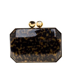 Stella McCartney Black/Brown Plexiglass Lucia Clutch