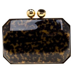 Stella McCartney Black/Brown Plexiglass Lucia Clutch